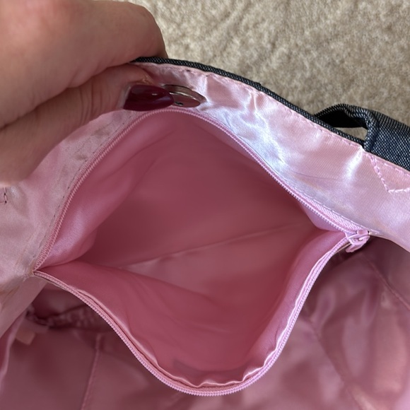 Victoria’s Secret Gray and Black Tote with Corset Lacing - Picture 6 of 12